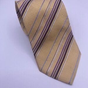 Boss Yellow and Purple Striped Tie